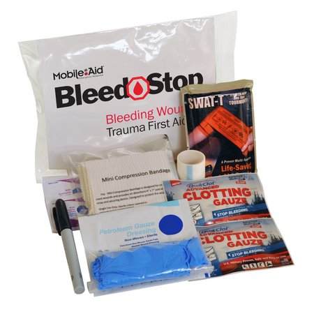 MOBILEAID BleedStop Compact 100 Bleeding Wound Trauma First Aid Kit 32710